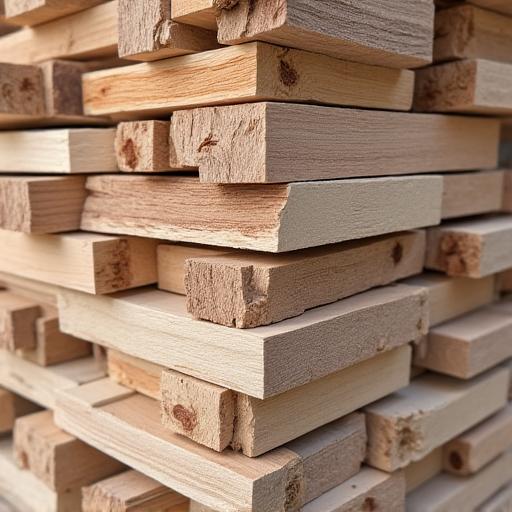 Stapel aus zertifiziertem, nachhaltig bezogenem Tiroler Zirbenholz
