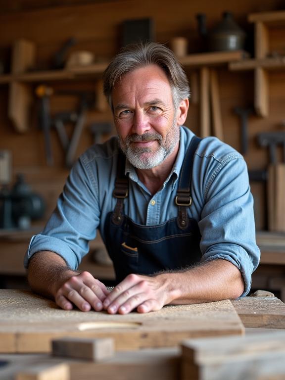 Tischlermeister bei der Arbeit in der AlpenWisp Werkstatt